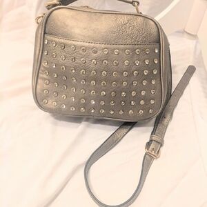 Studded Gray Crossbody Bag
